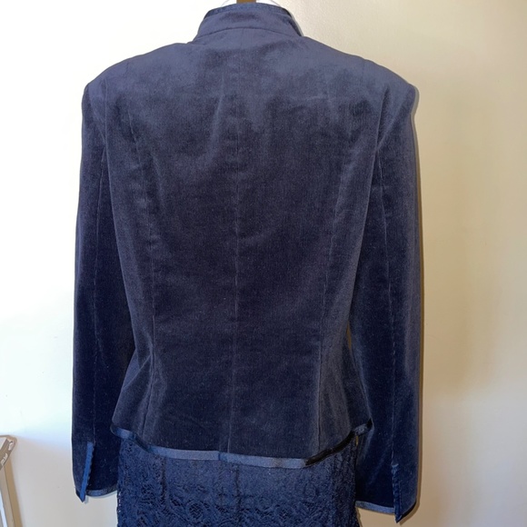 Style & Co. Black Corduroy Satin Trim Hidden Snap Front Jacket - Picture 6 of 11